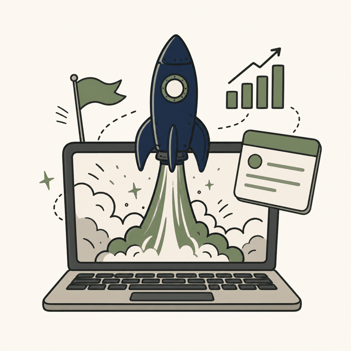 Indie SaaS 從 0 到 ship 插畫