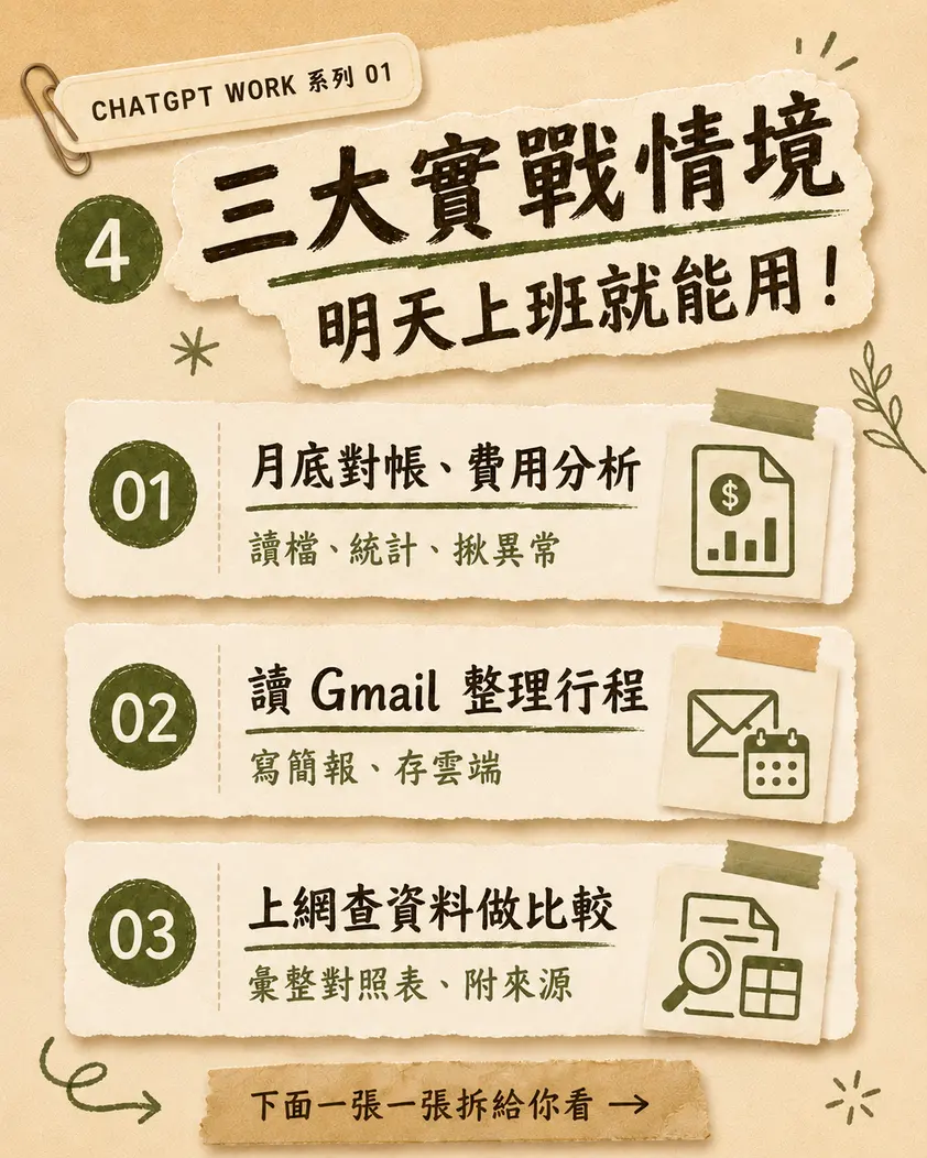 ChatGPT Work 系列內容：三大實戰情境
