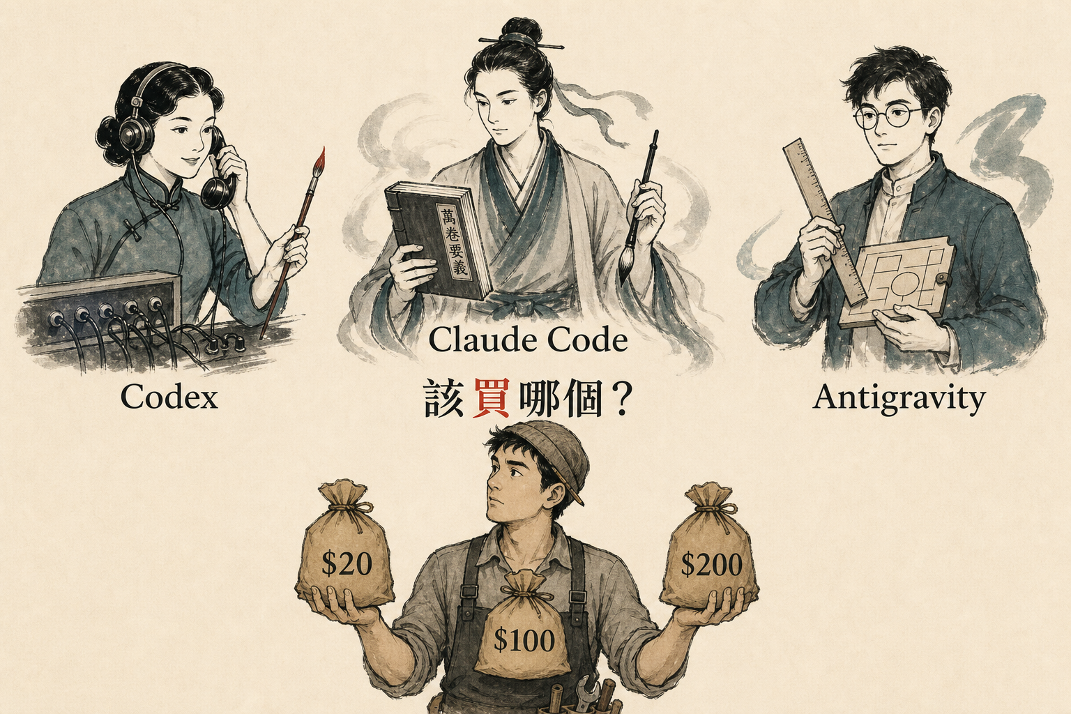 Codex、Claude Code、Antigravity——你的預算該買哪個？