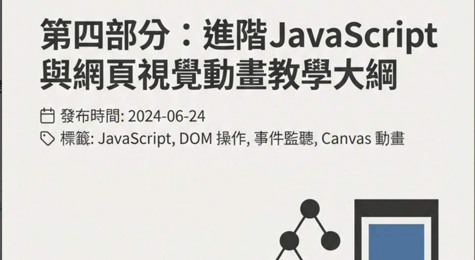 第四部分：進階 JavaScript 與網頁視覺動畫教學大綱