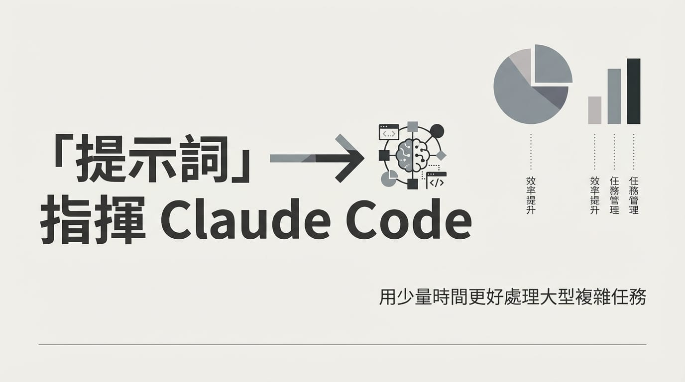 「提示詞」，指揮 Claude Code 用少量時間更好處理大型複雜任務