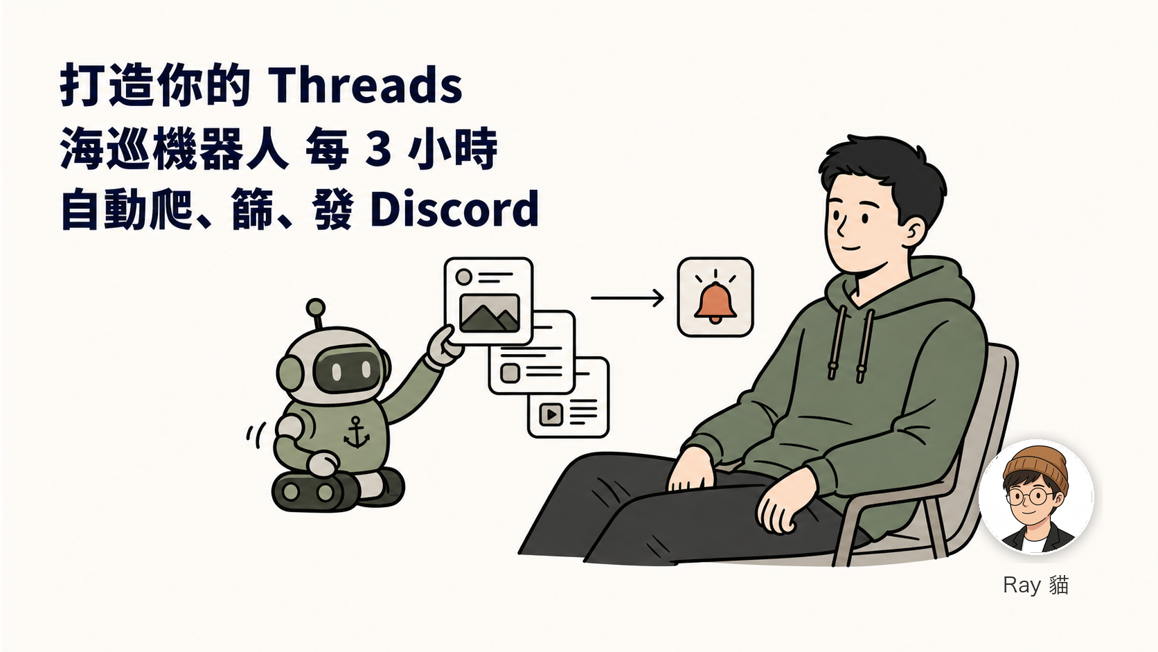 用 Claude + Codex 打造你的 Threads 海巡機器人——每 3 小時自動爬、篩、發 Discord（含風險警告）